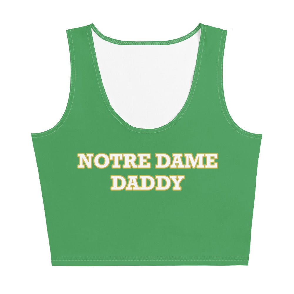 Notre Dame Daddy Crop Tank Green