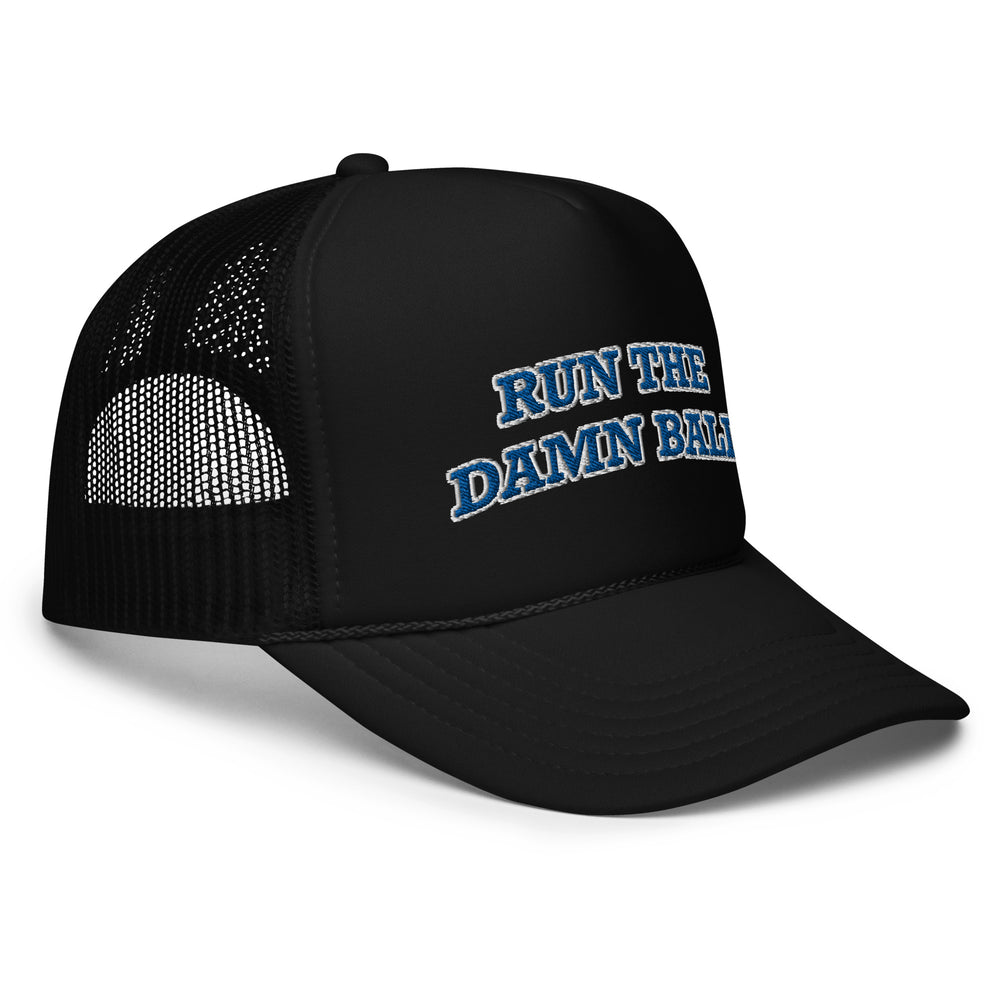 Run the Damn Ball Trucker Hat Blue