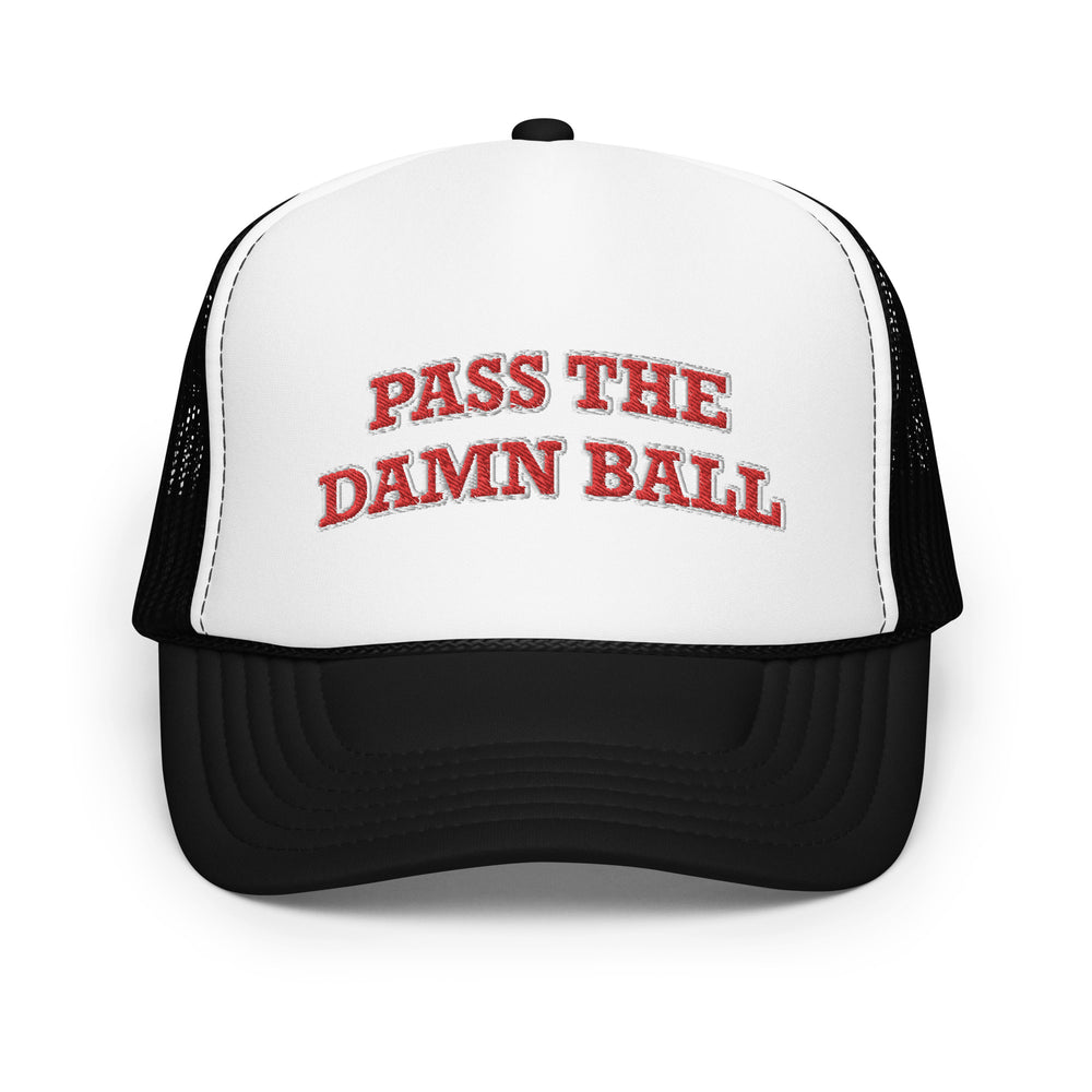 Pass the Damn Ball Trucker Hat Red