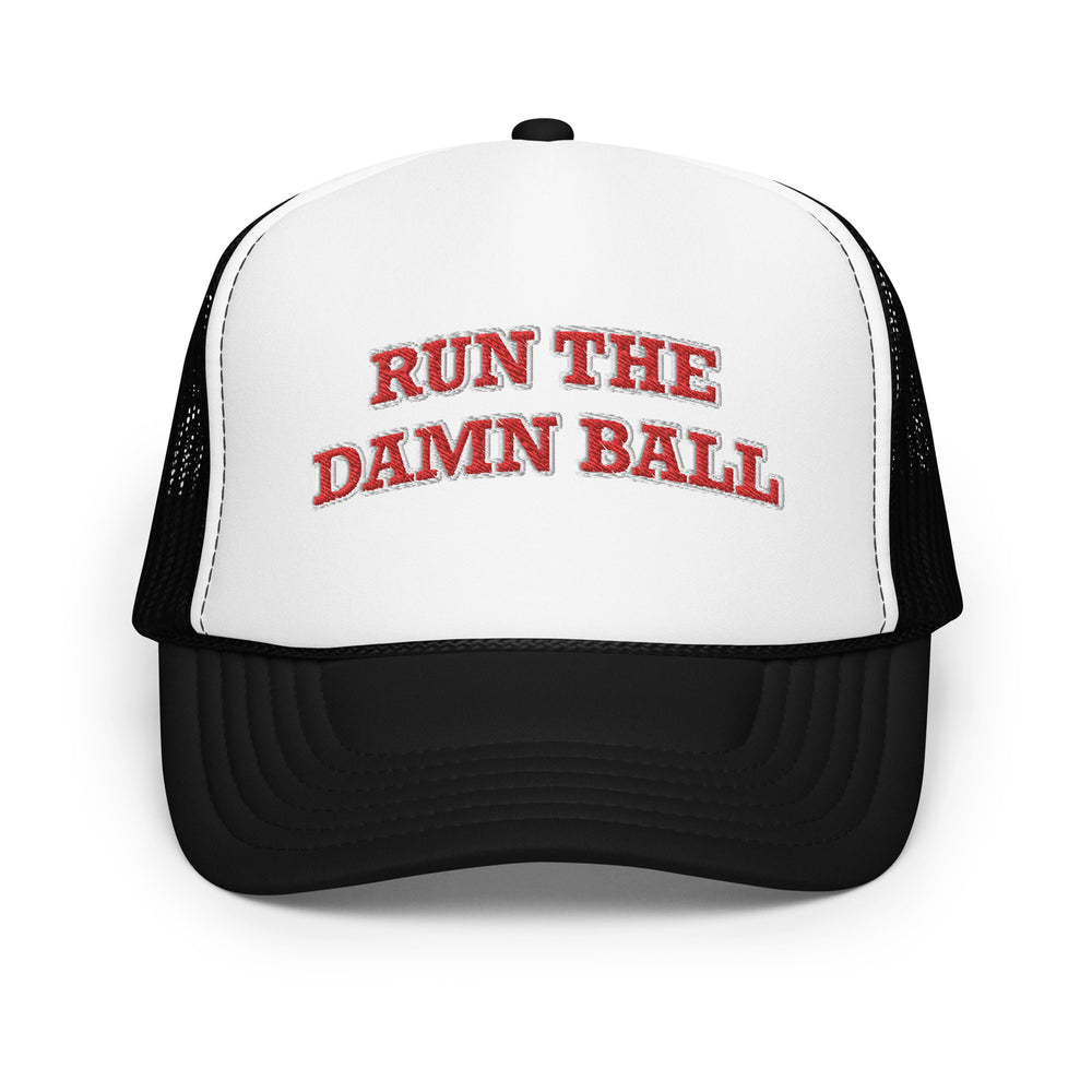 
                
                    Load image into Gallery viewer, Run the Damn Ball Trucker Hat Red
                
            