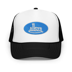 
                
                    Load image into Gallery viewer, ALLSZN Icon Trucker Hat Sky Blue
                
            