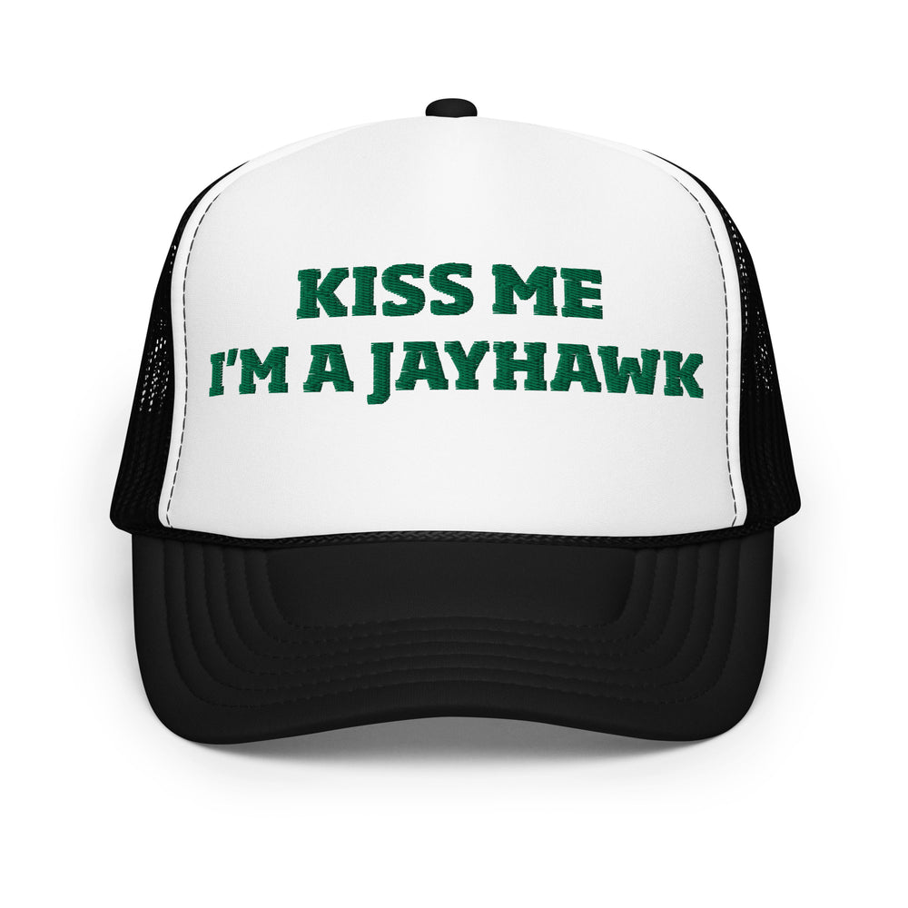 St. Paddy's  Kiss Me Kiss Me Kansas Jayhawk Trucker Hat