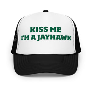 St. Paddy's  Kiss Me Kiss Me Kansas Jayhawk Trucker Hat