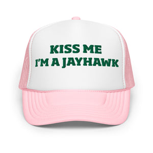 St. Paddy's  Kiss Me Kiss Me Kansas Jayhawk Trucker Hat