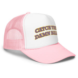 Catch the Damn Ball Trucker Hat Purple