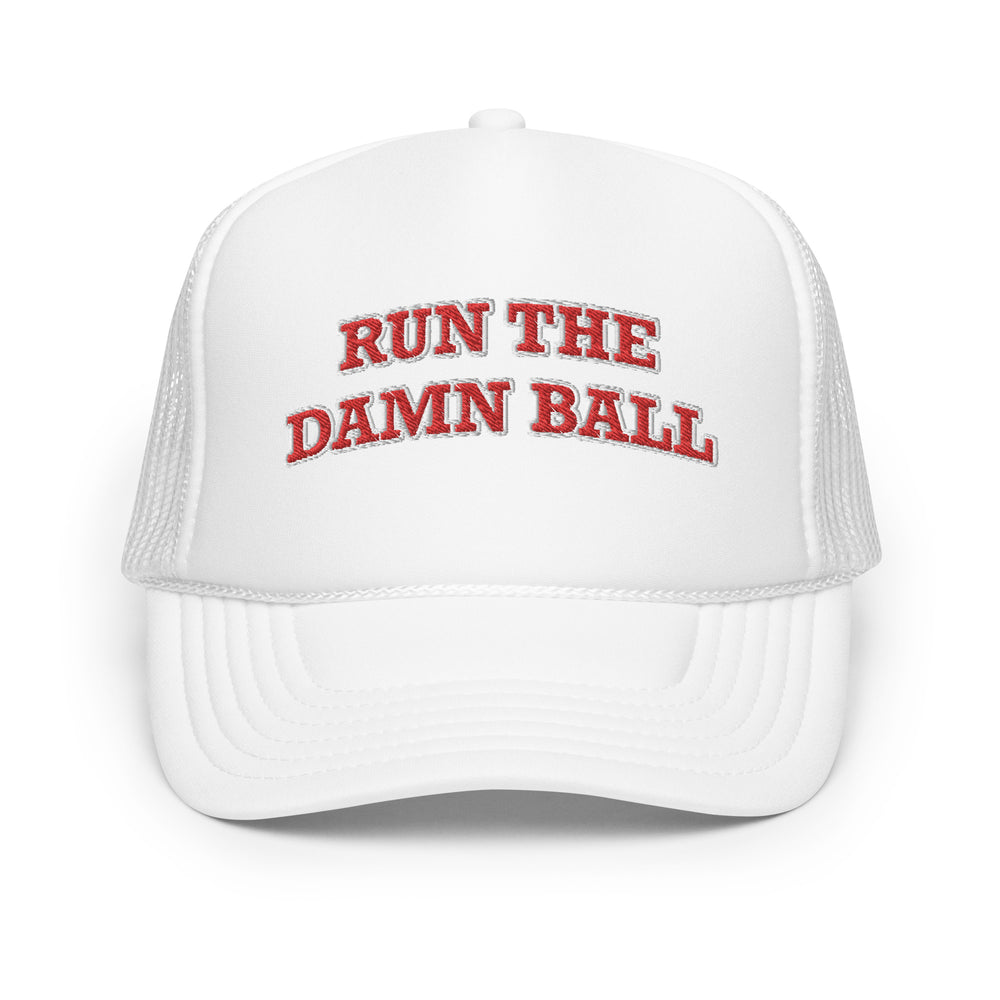 
                
                    Load image into Gallery viewer, Run the Damn Ball Trucker Hat Red
                
            