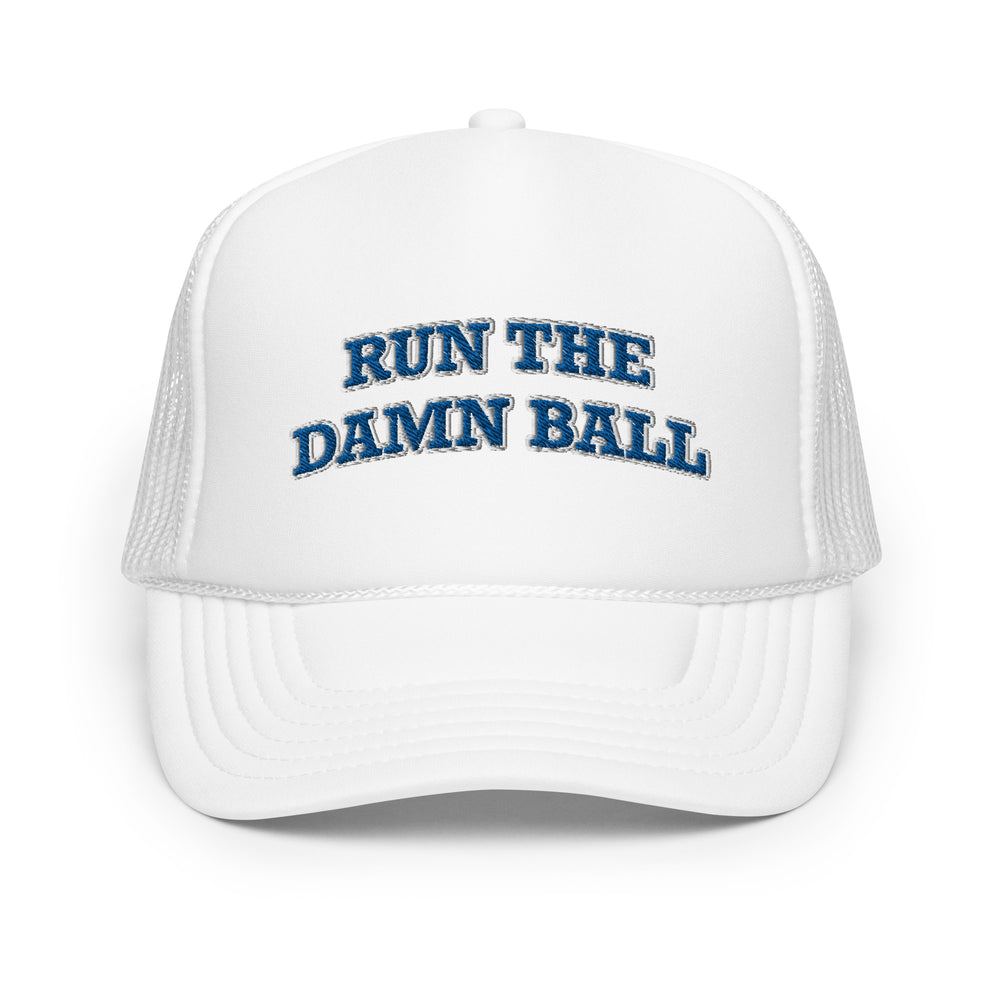 Run the Damn Ball Trucker Hat Blue