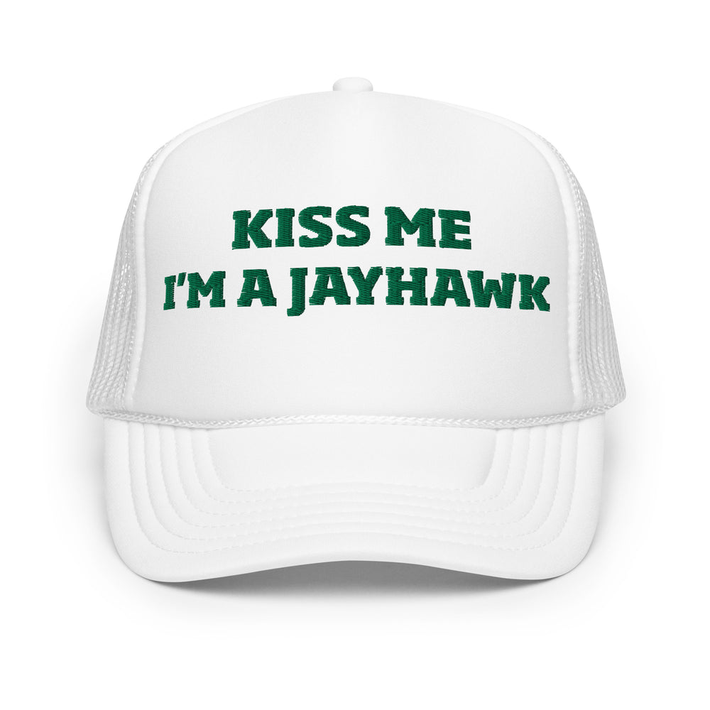 St. Paddy's  Kiss Me Kiss Me Kansas Jayhawk Trucker Hat