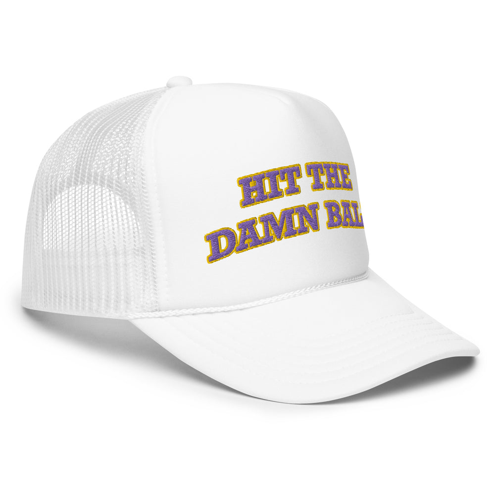 Hit the Damn Ball Trucker Hat Purple