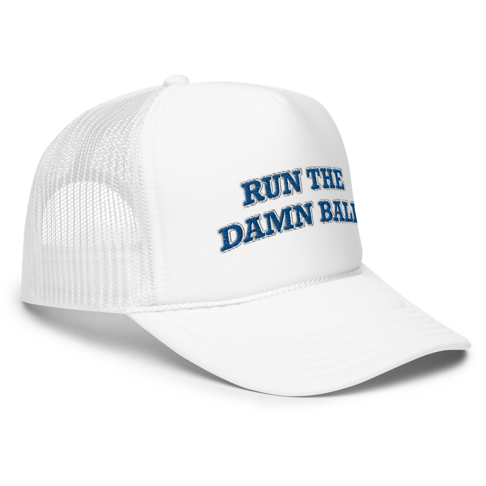 Run the Damn Ball Trucker Hat Blue