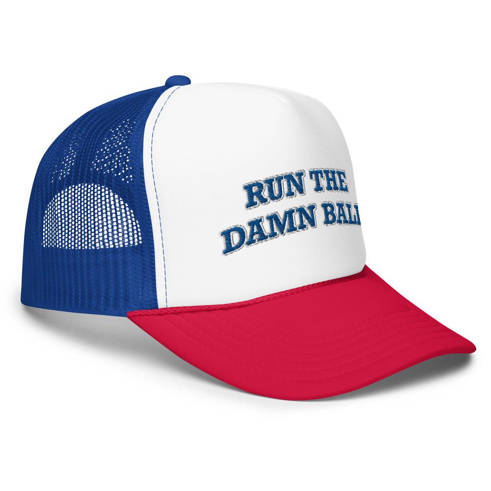 Run the Damn Ball Trucker Hat Blue