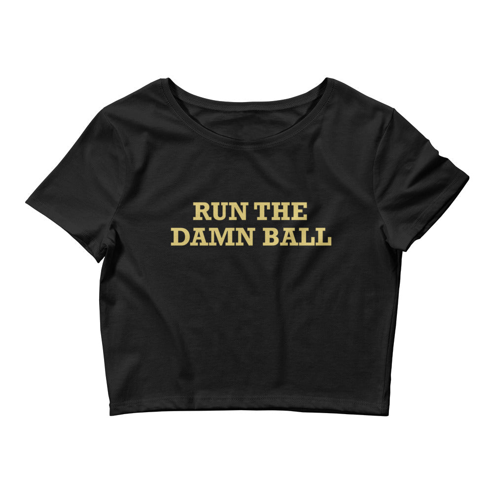 
                
                    Load image into Gallery viewer, Run The Ball Baby Tee Gold
                
            