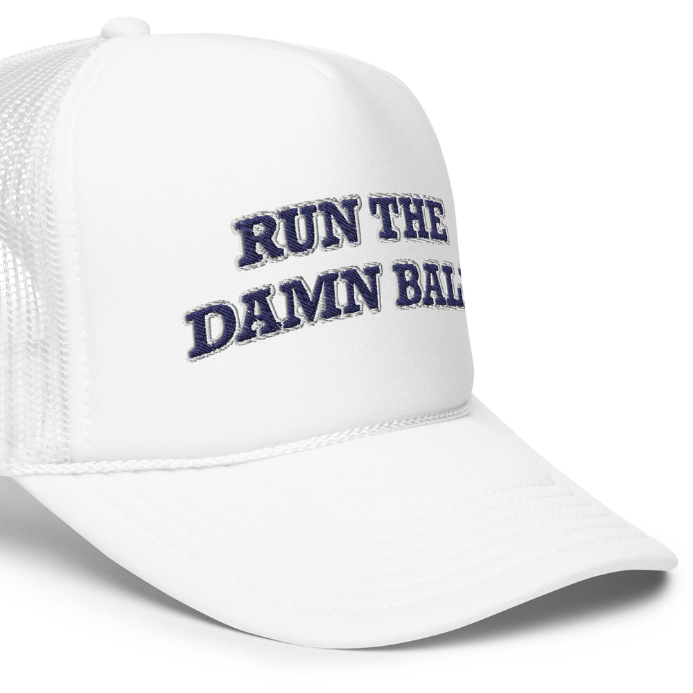 Run the Damn Ball Trucker Hat Blue