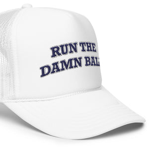 
                
                    Load image into Gallery viewer, Run the Damn Ball Trucker Hat Blue
                
            
